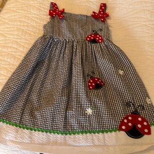 Lady bug gingham dress